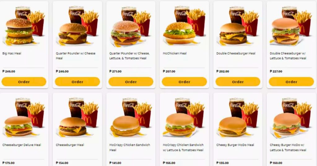 Mcdonald’s Burgers Menu Philippines (Latest Price)